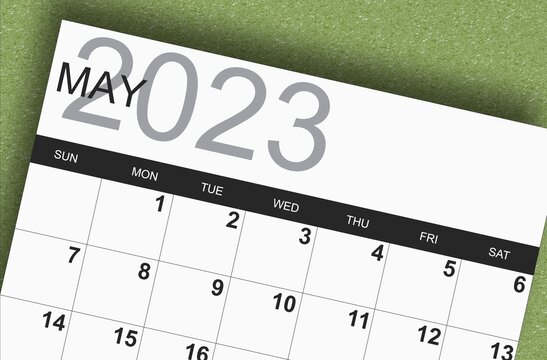 The month of May on a Calendar for 2023