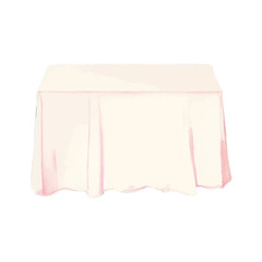 clothed table hand drawn with watercolor painting style illustration