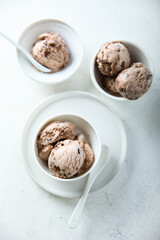 Traditional homemade chocolate ice cream