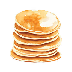 stack of pancake hand drawn with watercolor painting style illustration - obrazy, fototapety, plakaty