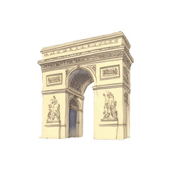 Fototapeta premium triumph arch hand drawn with watercolor painting style illustration
