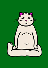 Illustration of cat practicing yoga. High quality illustration