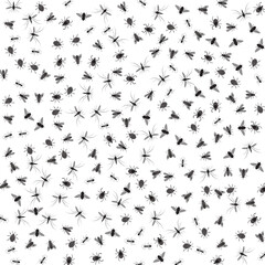 Vector background with insects isolated on white.