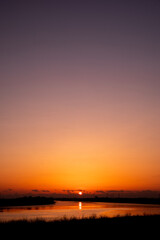 利根川と夕焼け