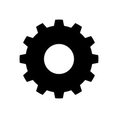 Cogwheel or gear icon. Simple cog wheel for industrial mechanism. Settings icon. Vector Illustration