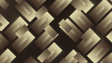 Brown geometric squares of various sizes move across the screen, motion background 