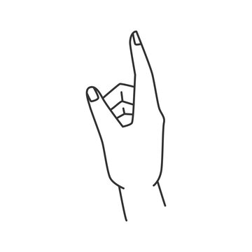 recommend clip art: Human hand pointing up by forefinger, abstract arm thin line icon, vector illustration. Finger points direction, go forward or here icon. Man or woman hand pointer