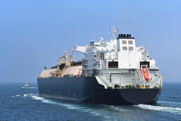 LNG tanker sailing on the sea.