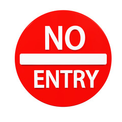 no entry forbidden sign symbol 3d render design