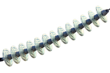 Outdoor power plant - electrical substation equipment, isolated on a white background