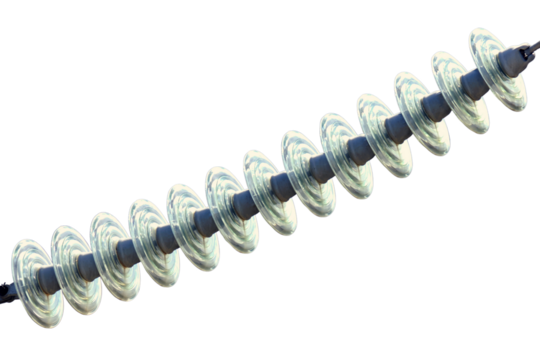 Outdoor power plant - electrical substation equipment, isolated on a white background