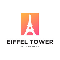 eiffel tower inspiration illustration logo design