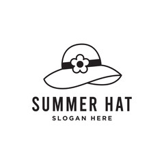Women's Hat logo design. Elegant Fashion hat. Abstract vector logo design template 