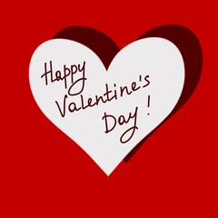 Valentine's Day background.  Lettering Happy Valentine's Day, on a red background. Banner, postcard