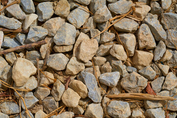 gravel in the soil of different types 