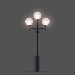 Modern street lamp or streetlight with round plafonds.