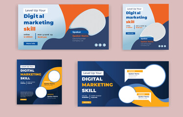 webinar Conference Banner Template Business Conference Social Media Banner Template social media banner post design. Live webinar banner template.