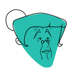 Portrait of a calm woman. Human face in pencil drawing style.