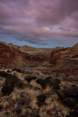 Capitol Gorge Scenic Road Passes Through Valley Below