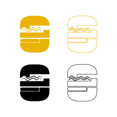 Burger icon flat logo design.
