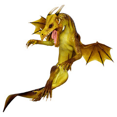 Fototapeta premium 3D Rendering Fairy Tale Dragon on White