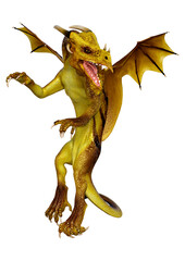 Fototapeta premium 3D Rendering Fairy Tale Dragon on White