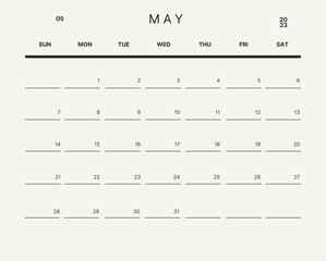 printable planner minimalist elegant 2023 calendar