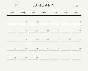 printable planner minimalist elegant 2023 calendar