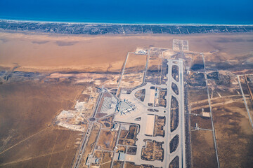 Aerial view of Tunisia during the flight Monastir to Lyon - Tunisia