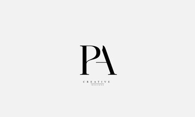 Alphabet letters Initials Monogram logo PA AP P A - obrazy, fototapety, plakaty