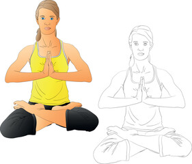 yoga in the lotus position