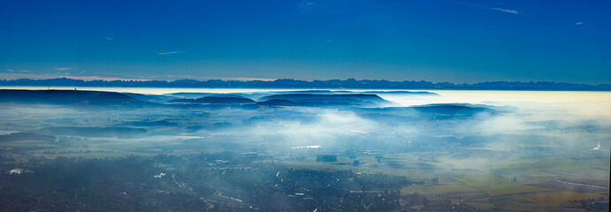 Plakat Die Alpen über den Wolken
