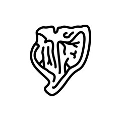 Steak beef porterhouse color line icon. Cutting meat.