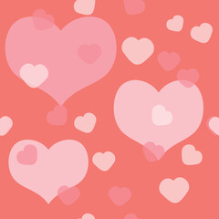 Pink big and small hearts, seamless pattern