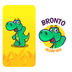 cute dinosaur cartoon mascot