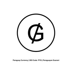 Paraguay Currency Symbol, Paraguayan Guarani Icon, PYG Sign. Vector Illustration