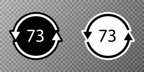 Bottle Glass recycling code 73 GL. Vector illustration