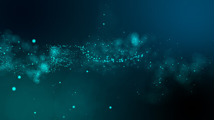 3D rendering of bright abstract cloud from particle structure