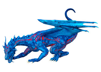 3D Rendering Fairy Tale Dragon on White