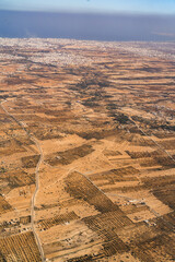 Aerial view of Tunisia during the flight Monastir to Lyon - Tunisia