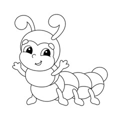 Obraz na płótnie Canvas Coloring page for kids. Digital stamp. Cartoon style character. Isolated on white background. Vector illustration.