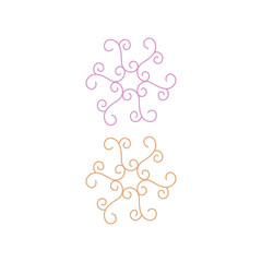 Natural Leaves Mandala Sign, Symbol, Logo isolated on White