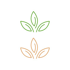 Natural Leaves Sign, Symbol, Art, Logo isolated On White