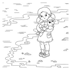 Coloring book page for kids. Cartoon style character. Vector illustration isolated on white background.