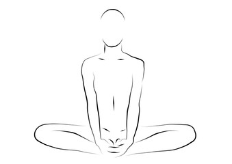 beautiful line drawing of the butterfly yoga pose .
