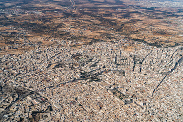 Aerial view of Tunisia during the flight Monastir to Lyon - Tunisia