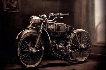 Naklejka na ściany i meble Steampunk Motorcycle