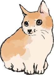 猫の手描き風イラスト