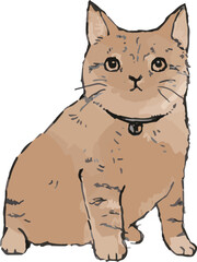 猫の手描き風イラスト