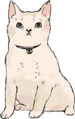 猫の手描き風イラスト